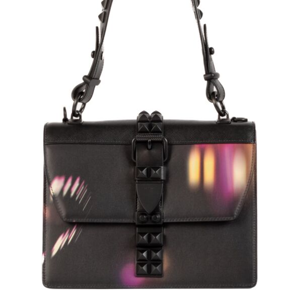 shop 100% authentic second hand Prada Saffiano City Lights Print Studded Elektra Shoulder Bag on Labellov.com