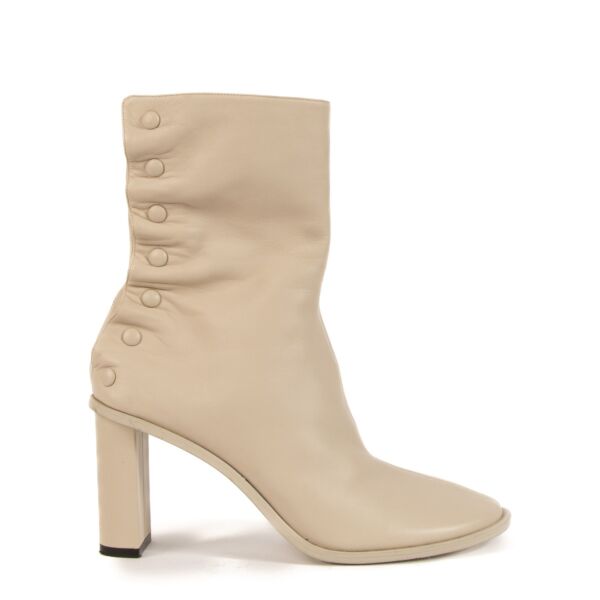 The Row Beige Lambskin Button Up Teatime Ankle Boots - Size 39
