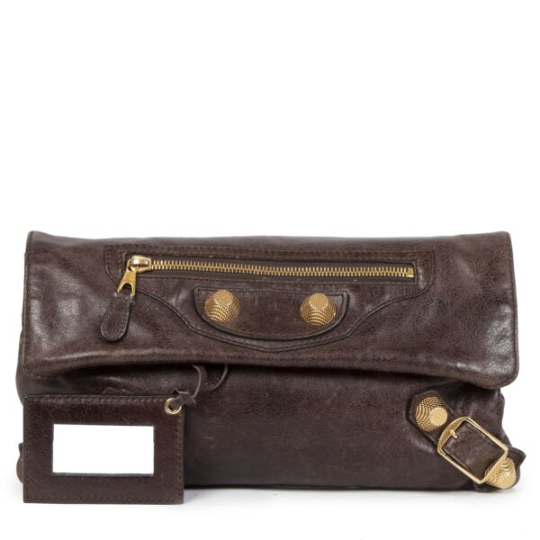 Balenciaga Giant 21 Envelope Clutch Brown