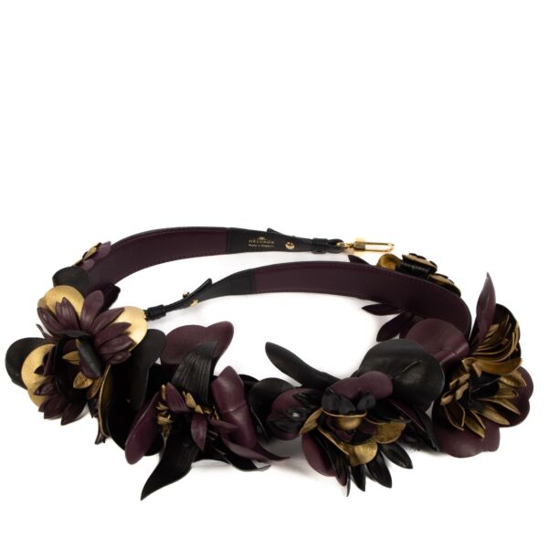 Delvaux Black Floral Applique Bag Strap