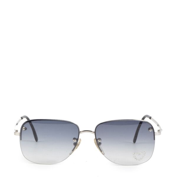 Authentieke Tweedehands Chloé Blue Rhinestone Swarovski Sunglasses juiste prijs veilig online shoppen luxe merken webshop winkelen Antwerpen België mode fashion