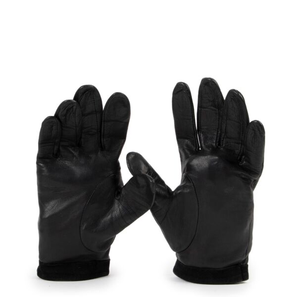Delvaux Black Leather Gloves 