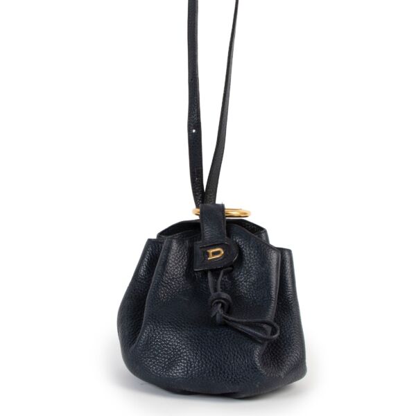 Buy an authentic second hand Delvaux Navy Blue Rose Des Vents Leather Crossbody in good condition at Labellov 