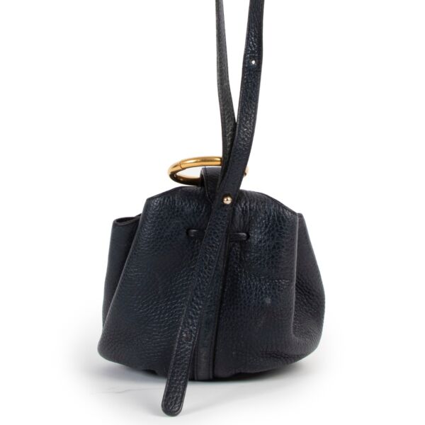 Delvaux Navy Blue Rose Des Vents Leather Crossbody Bag