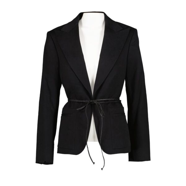 Gucci By Tom Ford Black Blazer With Leather Belt