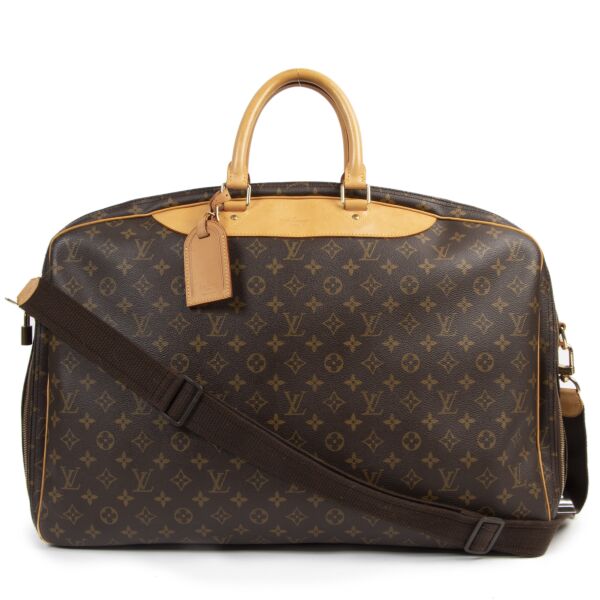Authentieke Tweedehands Louis Vuitton Monogram Alize 2 Compartment Luggage Travel Bag juiste prijs veilig online shoppen luxe merken webshop winkelen Antwerpen België mode fashion