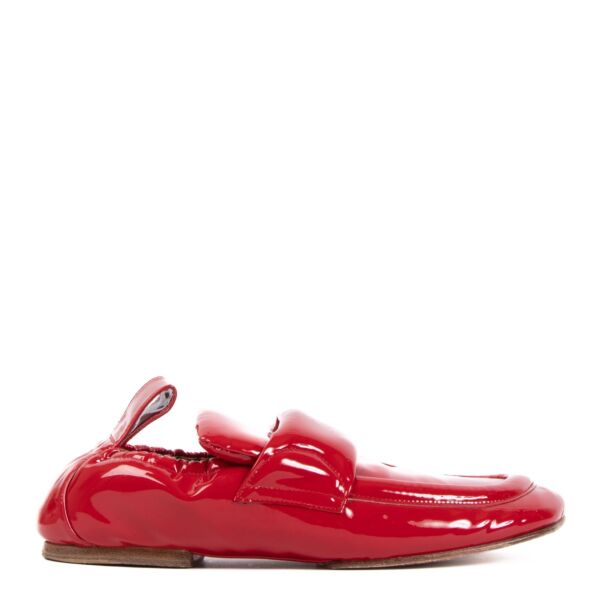 Dries Van Noten Red Patent Leather Loafers - Size 39
