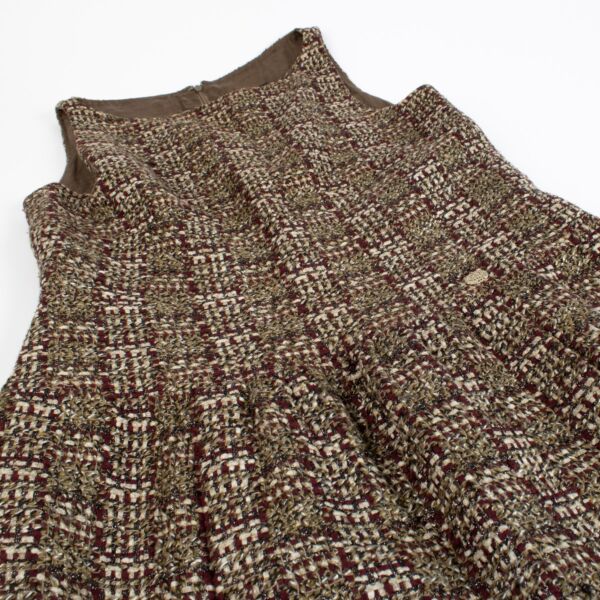 shop 100% authentic second hand Chanel 12A Brown Tweed Dress - Size 38 on Labellov.com
