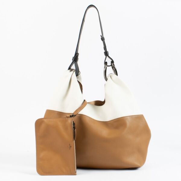 Delvaux Camel and Cream Givry With Me Shoulder Bag