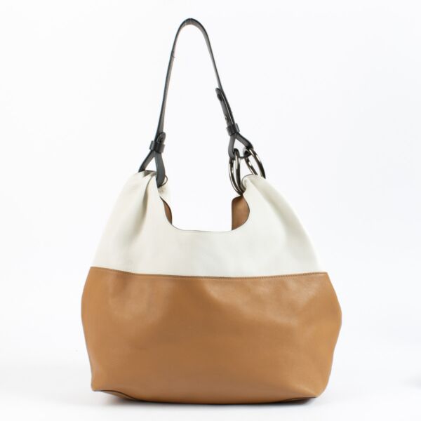 Delvaux Camel and Cream Givry With Me Shoulder Bag