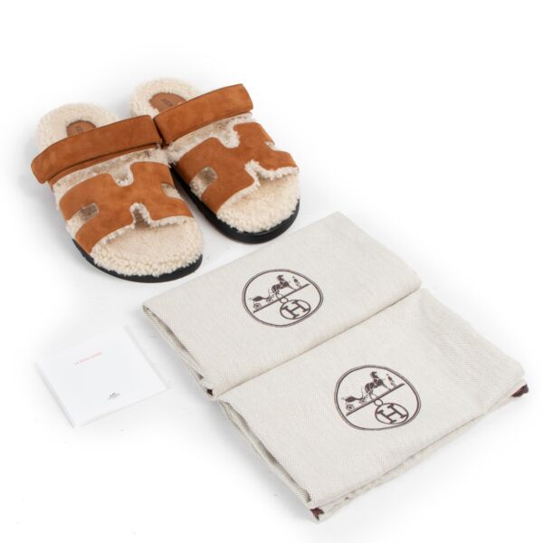 Hermès Chypre Shearling Sandals - Size 37