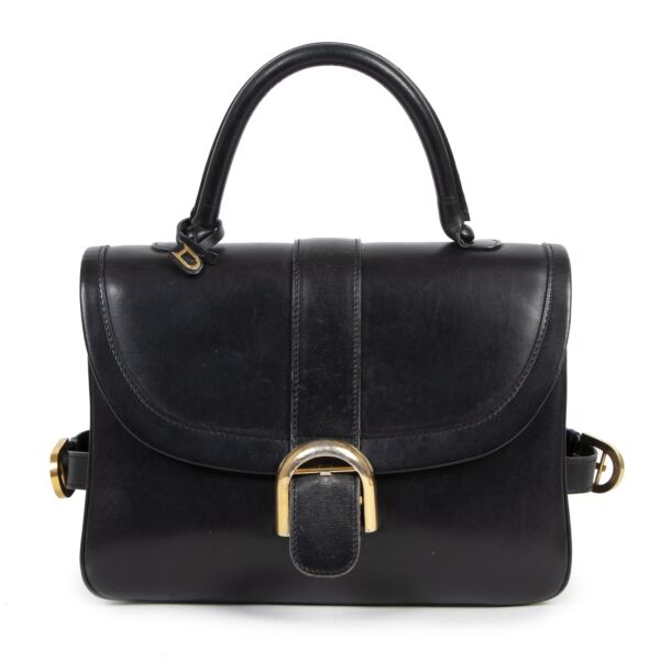 Authentieke tweedehands vintage Delvaux Black Brillant Rouilly koop online webshop LabelLOV