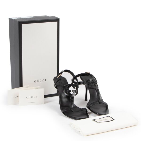 Gucci GG Leather Sandals - Size 38.5