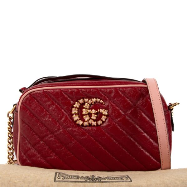 Gucci Pink & Red GG Marmont Shoulder Bag