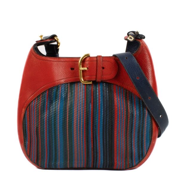 Shop safe online at Labellov in Antwerp, Brussels and Knokke this 100% authentic second hand Delvaux Multicolor Toile De Cuir Bergerac Crossbody Bag