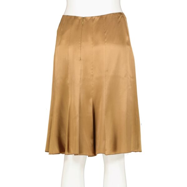 Chanel 06P Bronze Silk Satin Skirt - Size FR38