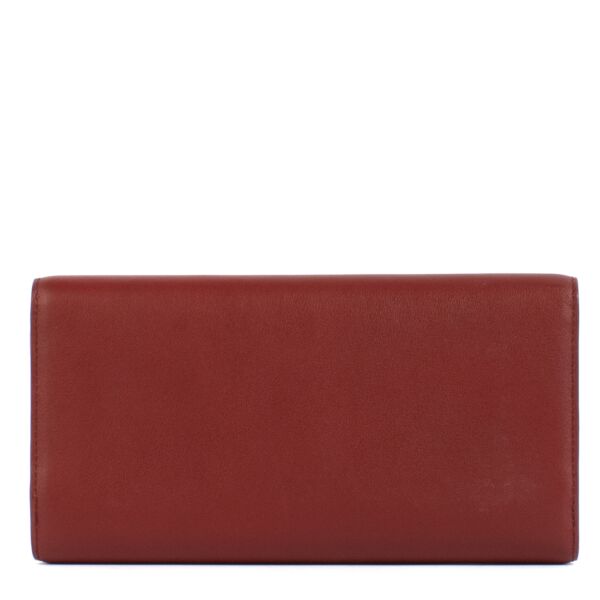 Delvaux Red Leather Allure Long Wallet