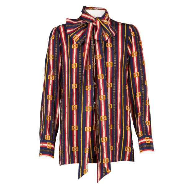 Gucci Square G Chain Print Silk Shirt
