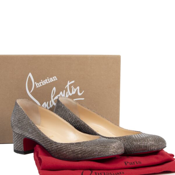 Christian Louboutin Cadrilla 35 Glitter Chain Heels - Size 39