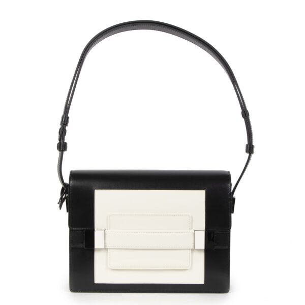 Delvaux Black And White Madame PM Shoulder Bag