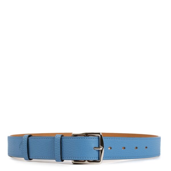 Hermès Bleu Paradis Clemence Etriviere 32 Belt - Size 80