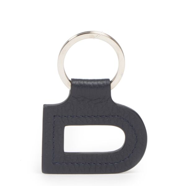 Authentic second-hand vintage Delvaux Black D Keyring buy online webshop LabelLOV