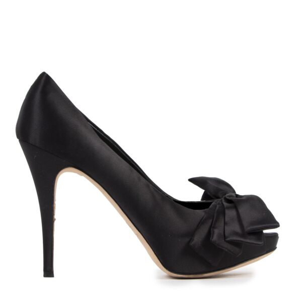 Authentic second-hand vintage D&G Black Silk Pumps - Size 40 buy online webshop LabelLOV