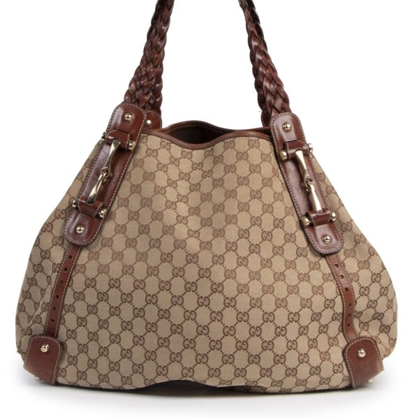 Authentic secondhand Gucci Monogram Pelham Shoulder Bag designer bags fashion luxury vintage webshop safe secure online shopping
