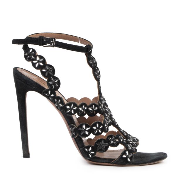  Alaïa Suede Cut-Out Flower Heels for the best price at labellov secondhand luxury