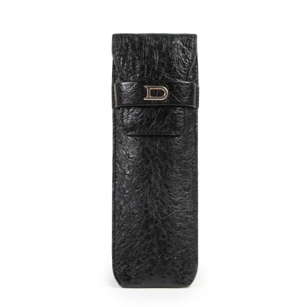 Delvaux Black Ostrich Pen Holder for the best price at Labellov secondhand luxury