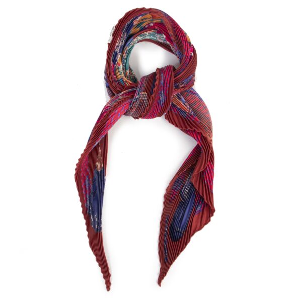 Authentic secondhand Hèrmes Et Inros Plissé Scarf luxury vintage webshop fashion safe secure online shopping