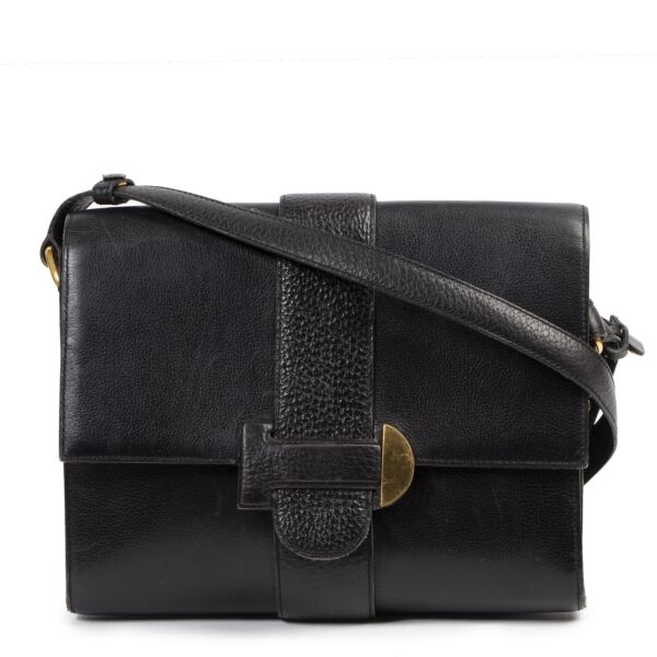 Authentic secondhand Delvaux Buckle Navy Crossbody Bag designer bags fashion luxury vintage webshop safe secure online shopping
