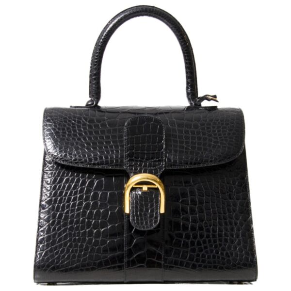 tweedehands vintage Delvaux Brillant MM crocdile leder