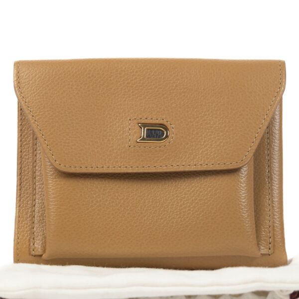 Delvaux Beige Leather Flap Wallet