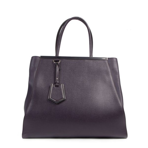 Authentieke tweedehands vintage Fendi Purple 2jours Top Handle Bag koop online webshop LabelLOV
