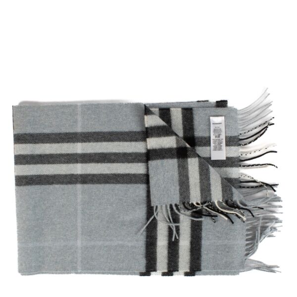 Shop 100% authentic secondhand Burberry Pale Blue Check Cashmere Scarf on Labellov.com