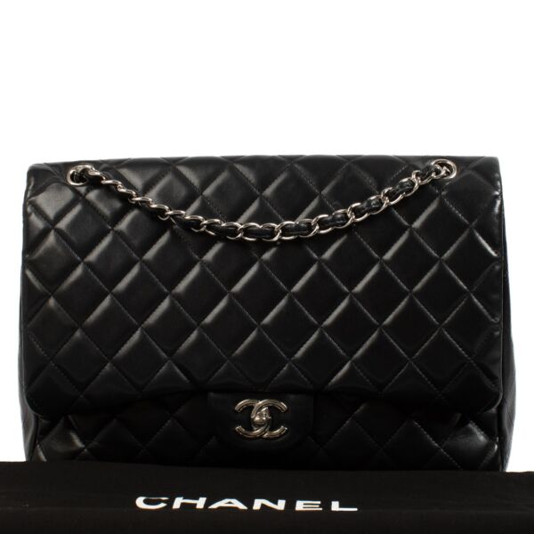 Chanel Black Lambskin Maxi Classic Single Flap Bag