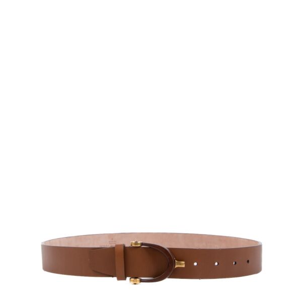 Gucci Wood Horsebit Brown Leather Belt - Size 90