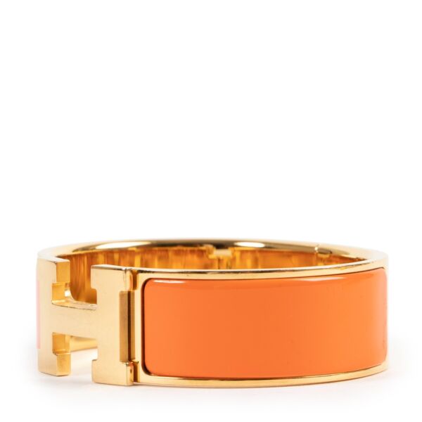 Hermès Orange Clic Clac H Bracelet - Size PM