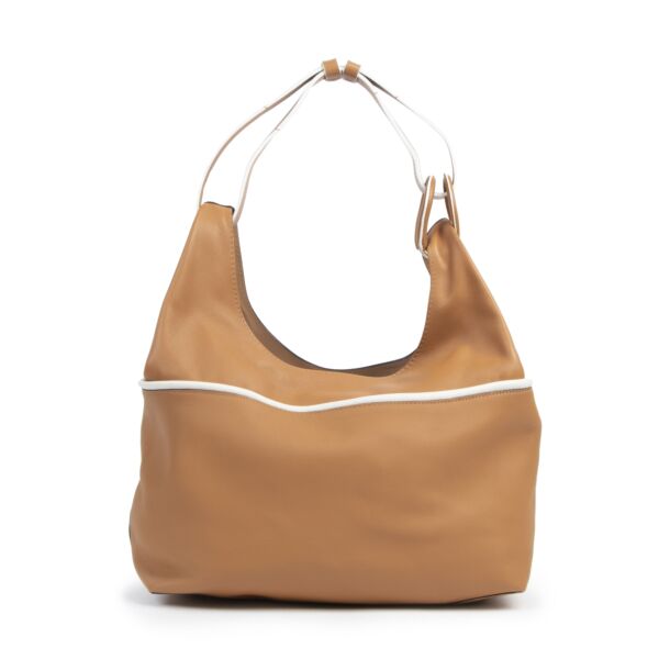 Authentic second-hand vintage Delvaux Camel Givry With Me PM Shoulder Bag buy online webshop LabelLOV