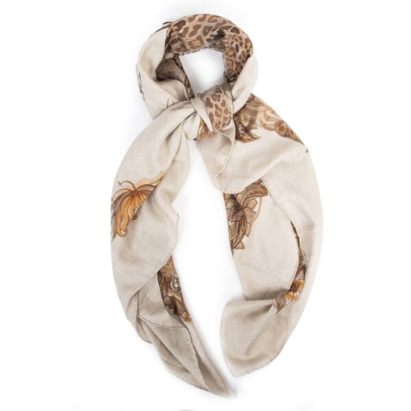 Authentieke Tweedehands Hermès Jungle Love Scarf juiste prijs veilig online shoppen luxe merken webshop winkelen Antwerpen België mode fashion