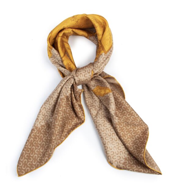 Authentieke Tweedehands Hermès Silk Cheval sur Mon Carré Scarf juiste prijs veilig online shoppen luxe merken webshop winkelen Antwerpen België mode fashion