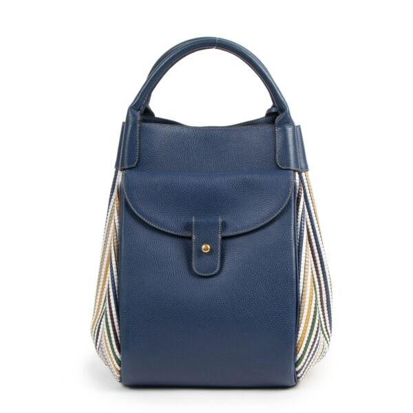 Delvaux Blue Toile de Cuir Belon Bag