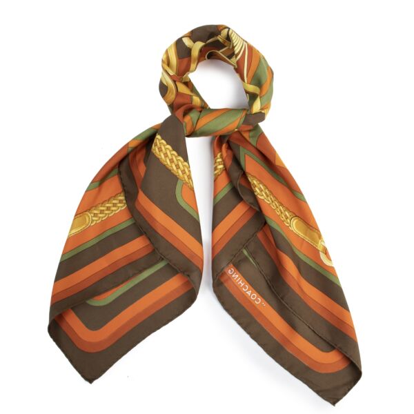 Authentic second-hand vintage Hermès Carré Coaching Scarf buy online webshop LabelLOV 