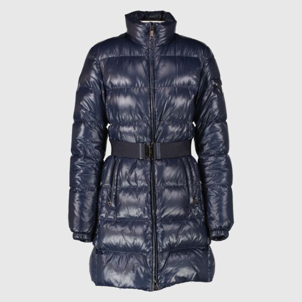 Prada Blue Belted Down Jacket - Size IT40