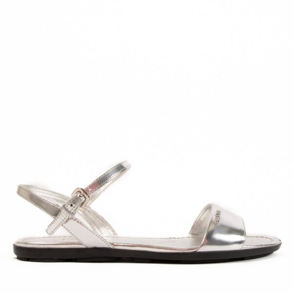 Prada Milano, Prada, Silver sandal, Fashion, Metallic, Labellov, Preloved, Antwerp