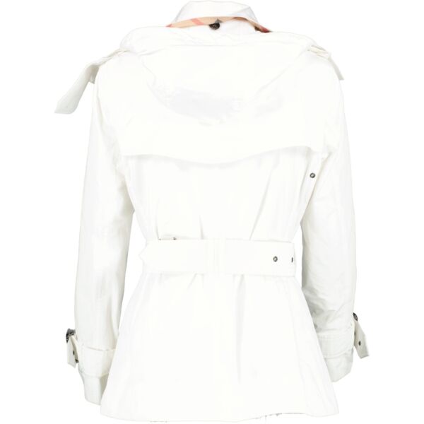 Burberry London White Nylon Rain Jacket - Size FR36
