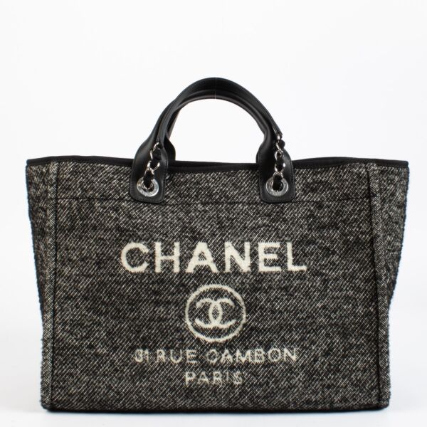 Authentic preloved Chanel Black Deauville Large Shopping Bag on Labellov.com