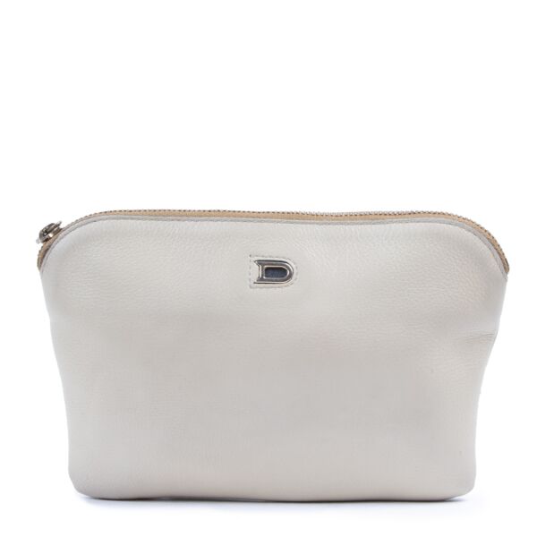 Authentic second-hand vintage Delvaux Cream Leather Pouch buy online webshop LabelLOV