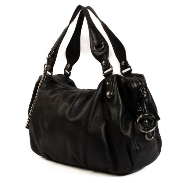 Gucci Soft Black Leather Icon Bit Satchel Bag